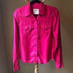 Abercrombie & Fitch pink silk shirt size M